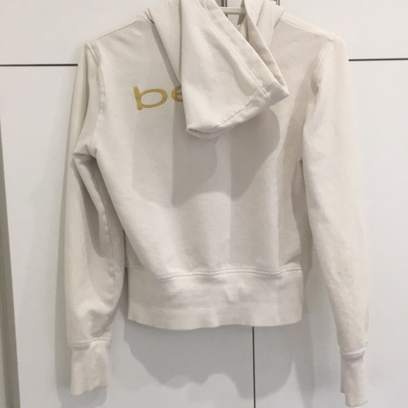 COPY - BEBE White Zip-Up Hoodie with Gold Glittery Heart - Picture 8 of 11